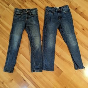 Two pairs of boys denim Old Navy Jeans. Size 8. Adjustable waist. Soft. EC